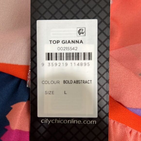City Chic Gianna Bold long abstract wrap top NWT size Large - Picture 11 of 13